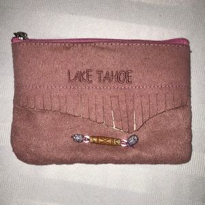 Girl coins bag. Embroidery LAKE TAHOE